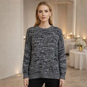 360‎ Cashmere Women's Medium Cashmere Wool Blend Sweater Minimalist Cozy Luxe
